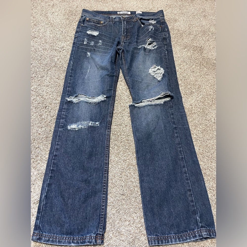 Mens akademiks Distressed Boot Cut Jeans Size 32/32